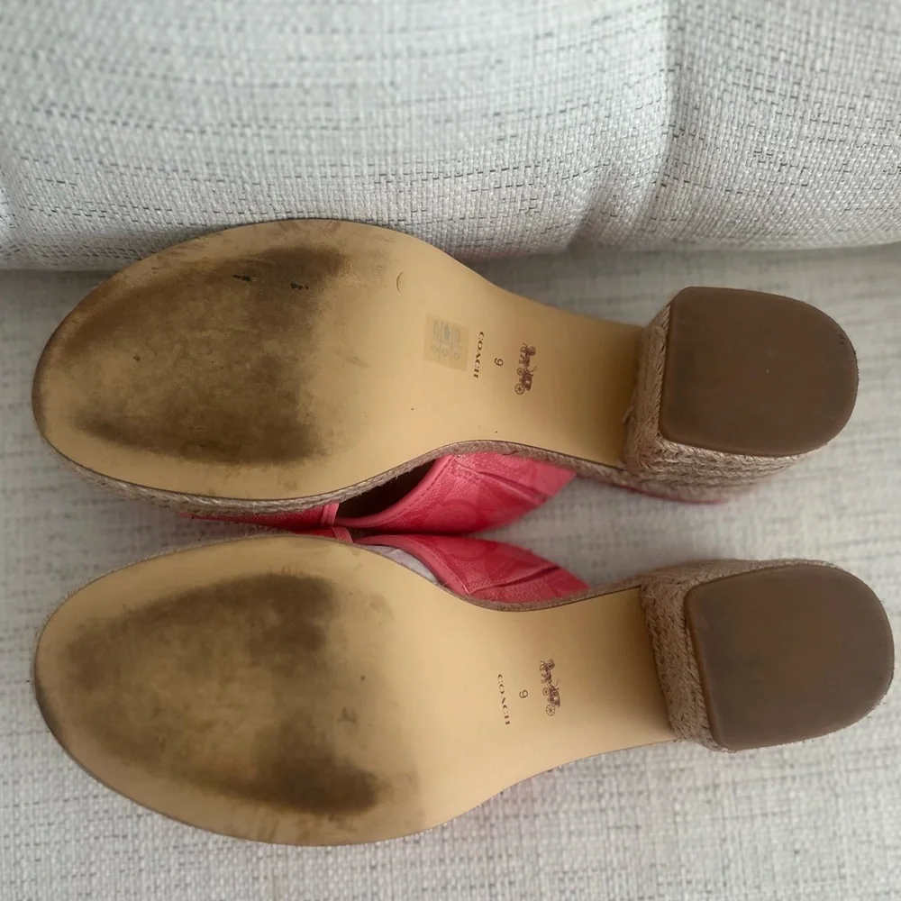 Coach Sloan Espadrille Pink Lemonade/Pop Red size 9M